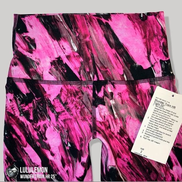 LULULEMON WUNDER TRAIN HIGH-RISE 25” INCENTIVE REFRESH SONIC PINK SIZE 2 LEGGING - Picture 5 of 15